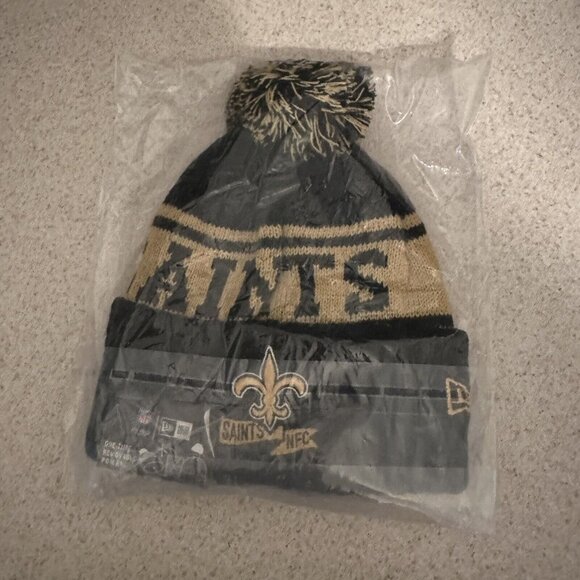 New Era New Orleans Saints NFL Winter Knit Hat Cap Beanie Fleece Lined NEW - Picture 7 of 8
